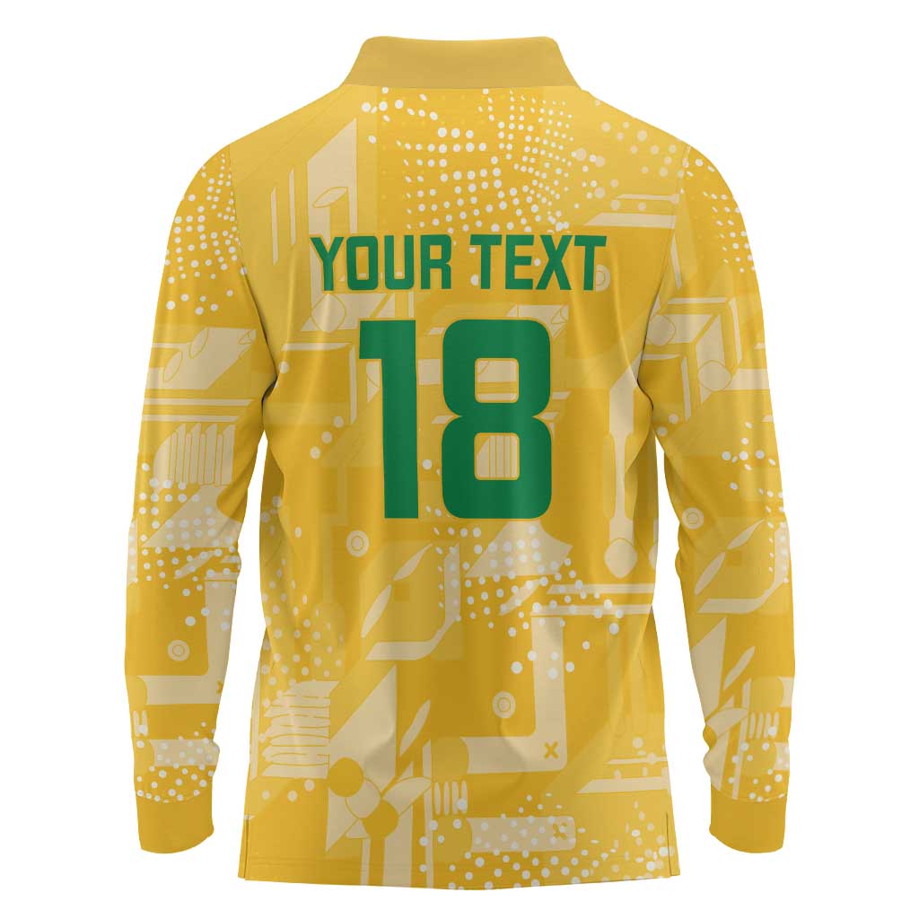 Custom Guyana Football Long Sleeve Polo Shirt One Team One Game Yellow Version - Wonder Print Shop