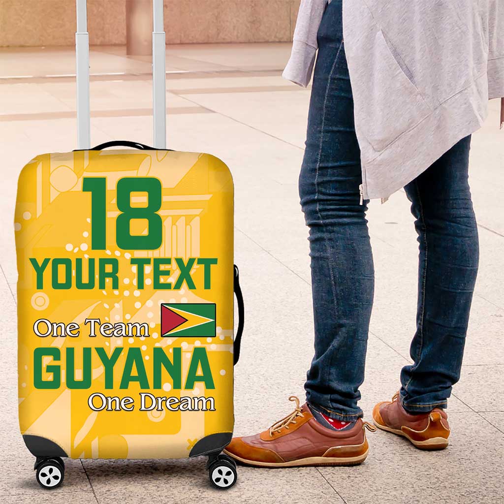 Custom Guyana Football Luggage Cover One Team One Game Yellow Version - Wonder Print Shop