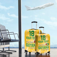 Custom Guyana Football Luggage Cover One Team One Game Yellow Version - Wonder Print Shop