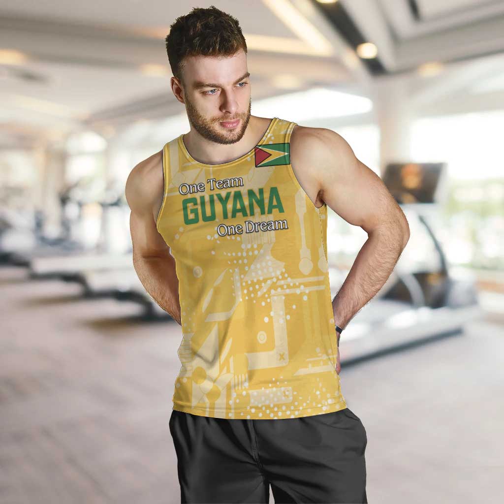 Custom Guyana Football Men Tank Top One Team One Game Yellow Version - Wonder Print Shop