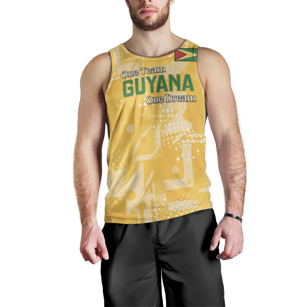 Custom Guyana Football Men Tank Top One Team One Game Yellow Version - Wonder Print Shop