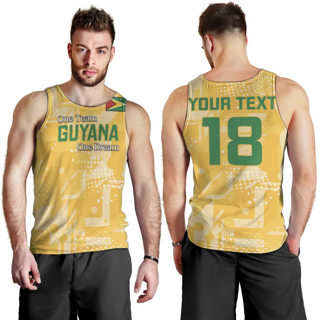 Custom Guyana Football Men Tank Top One Team One Game Yellow Version - Wonder Print Shop