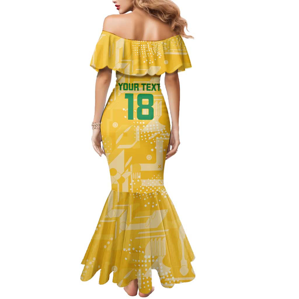 Custom Guyana Football Mermaid Dress One Team One Game Yellow Version - Wonder Print Shop