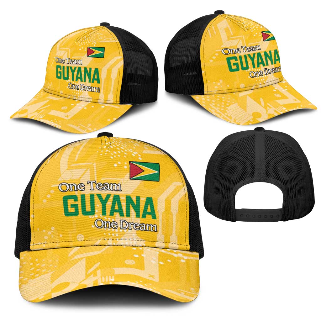 Guyana Football Mesh Trucker Cap One Team One Game Yellow Version - Wonder Print Shop