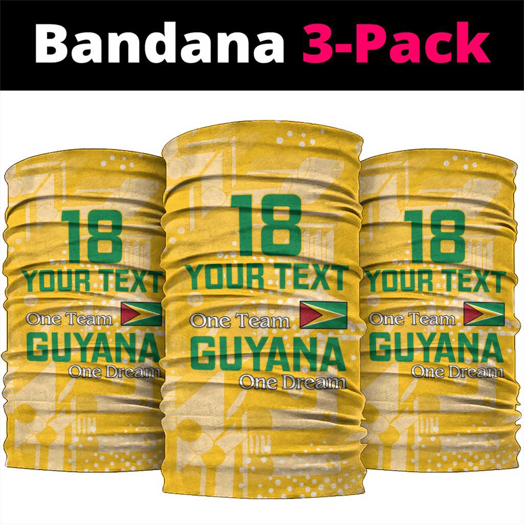 Custom Guyana Football Neck Gaiter One Team One Game Yellow Version - Wonder Print Shop