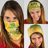 Custom Guyana Football Neck Gaiter One Team One Game Yellow Version - Wonder Print Shop