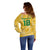 Custom Guyana Football Off Shoulder Sweater One Team One Game Yellow Version - Wonder Print Shop