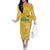 Custom Guyana Football Off The Shoulder Long Sleeve Dress One Team One Game Yellow Version - Wonder Print Shop