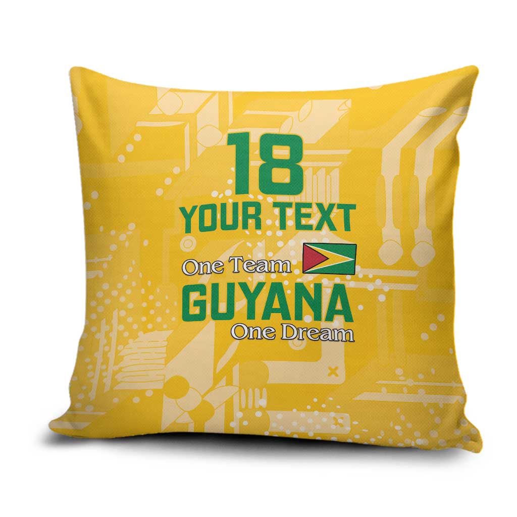 Custom Guyana Football Pillow Cover One Team One Game Yellow Version - Wonder Print Shop