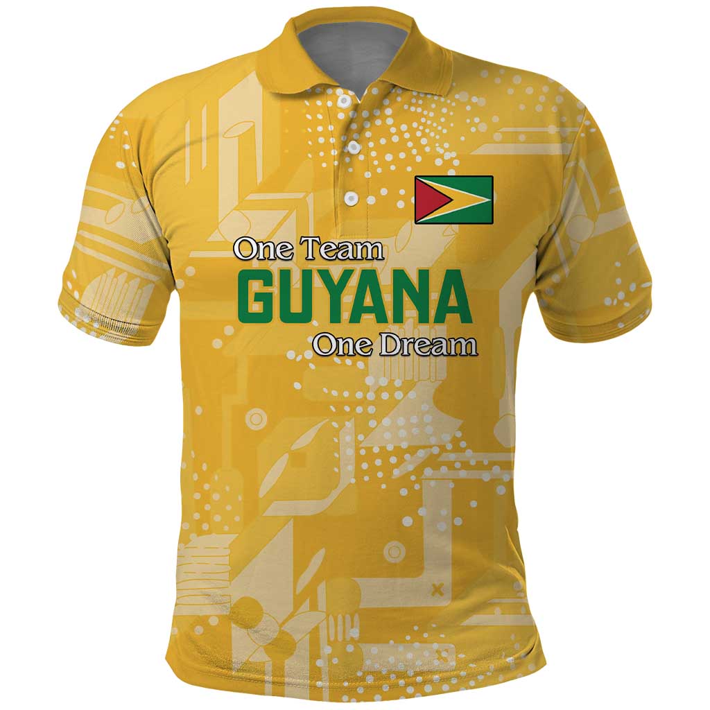 Custom Guyana Football Polo Shirt One Team One Game Yellow Version - Wonder Print Shop