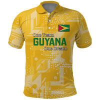 Custom Guyana Football Polo Shirt One Team One Game Yellow Version - Wonder Print Shop
