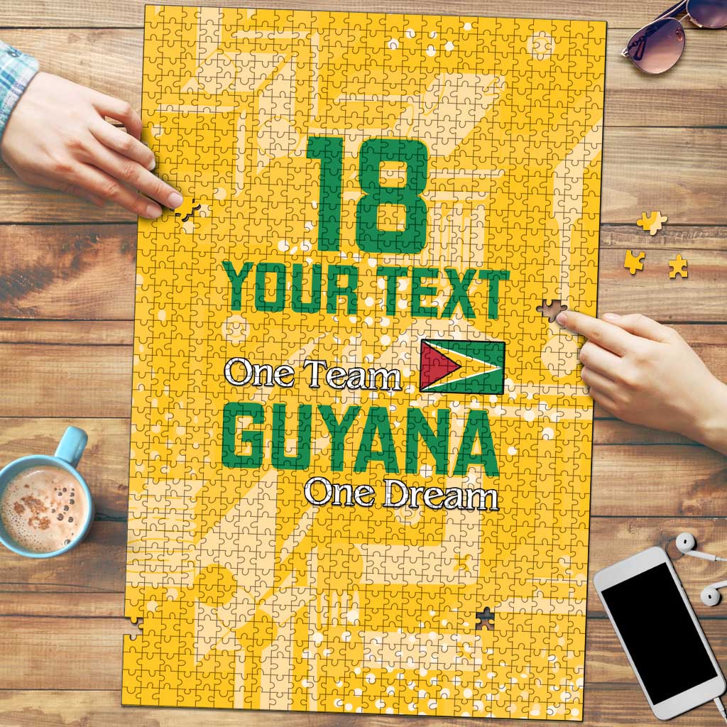 Custom Guyana Football Puzzle One Team One Game Yellow Version - Wonder Print Shop