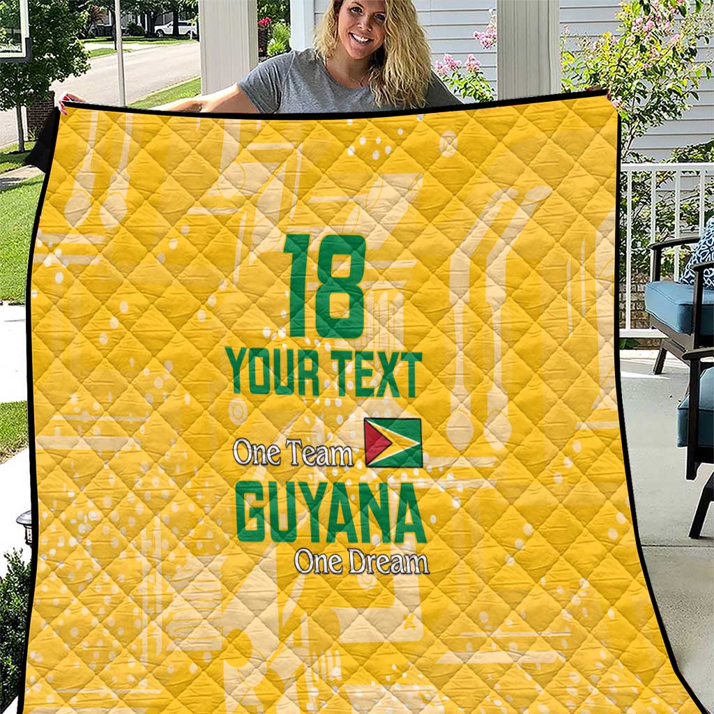 Custom Guyana Football Quilt One Team One Game Yellow Version - Wonder Print Shop