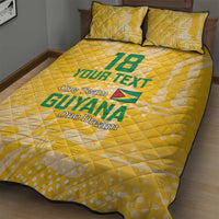 Custom Guyana Football Quilt Bed Set One Team One Game Yellow Version - Wonder Print Shop