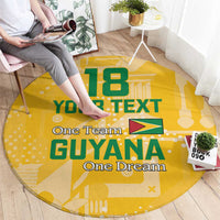 Custom Guyana Football Round Carpet One Team One Game Yellow Version - Wonder Print Shop