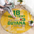 Custom Guyana Football Round Carpet One Team One Game Yellow Version - Wonder Print Shop