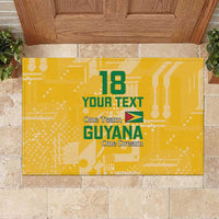 Custom Guyana Football Rubber Doormat One Team One Game Yellow Version - Wonder Print Shop