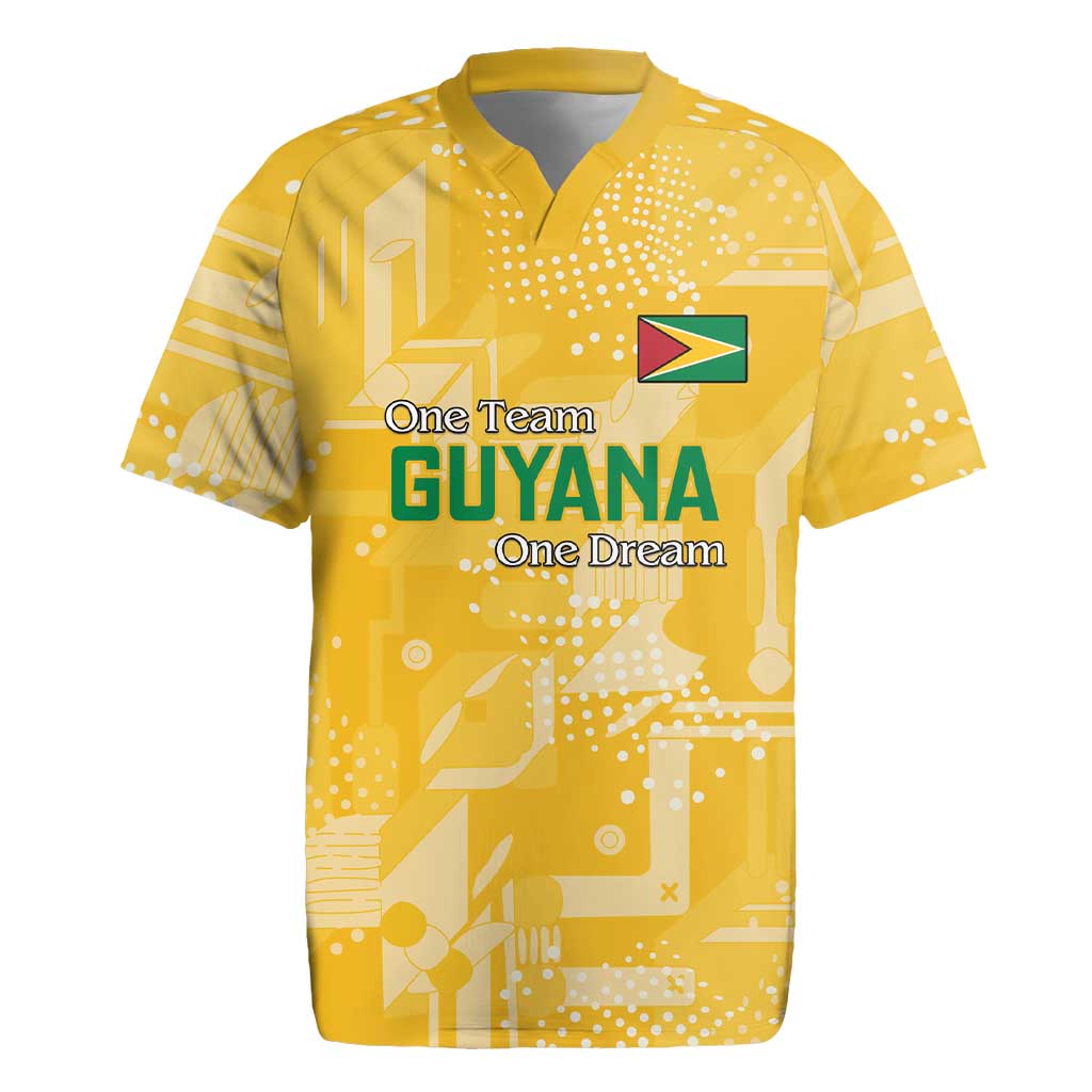 Custom Guyana Football Rugby Jersey One Team One Game Yellow Version - Wonder Print Shop