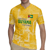 Custom Guyana Football Rugby Jersey One Team One Game Yellow Version - Wonder Print Shop