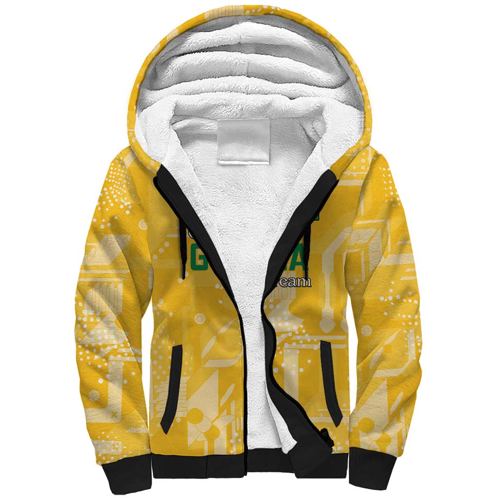 Custom Guyana Football Sherpa Hoodie One Team One Game Yellow Version - Wonder Print Shop