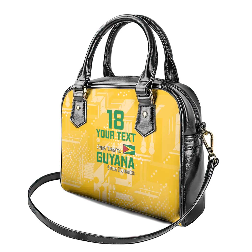 Custom Guyana Football Shoulder Handbag One Team One Game Yellow Version - Wonder Print Shop