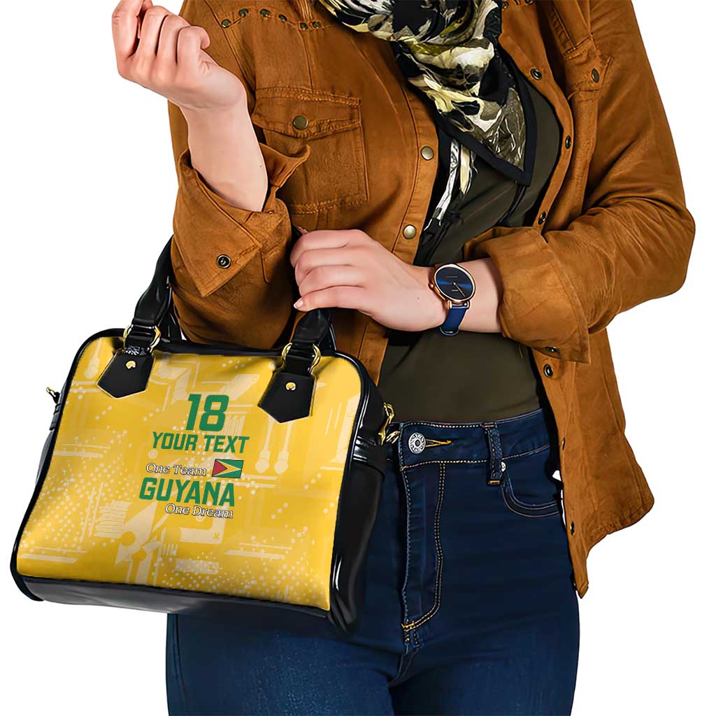 Custom Guyana Football Shoulder Handbag One Team One Game Yellow Version - Wonder Print Shop