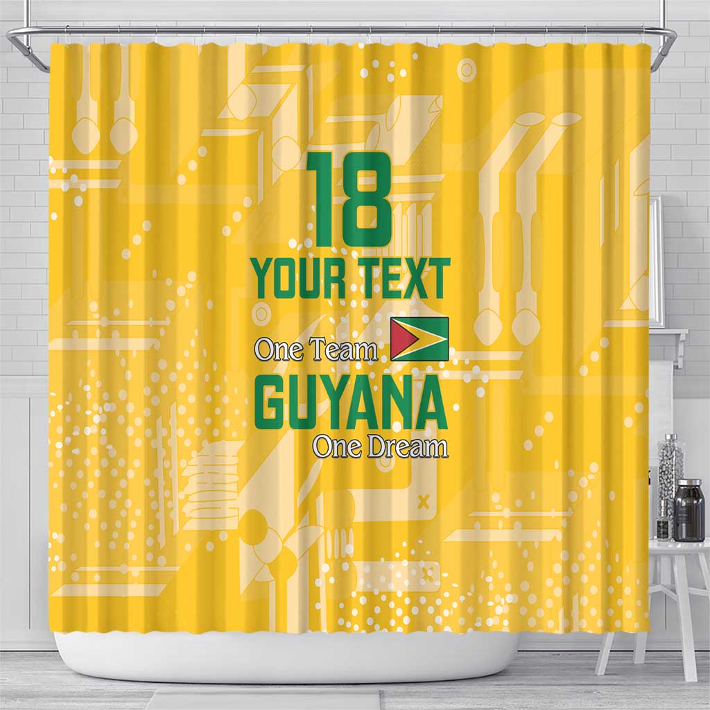 Custom Guyana Football Shower Curtain One Team One Game Yellow Version - Wonder Print Shop