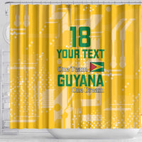Custom Guyana Football Shower Curtain One Team One Game Yellow Version - Wonder Print Shop