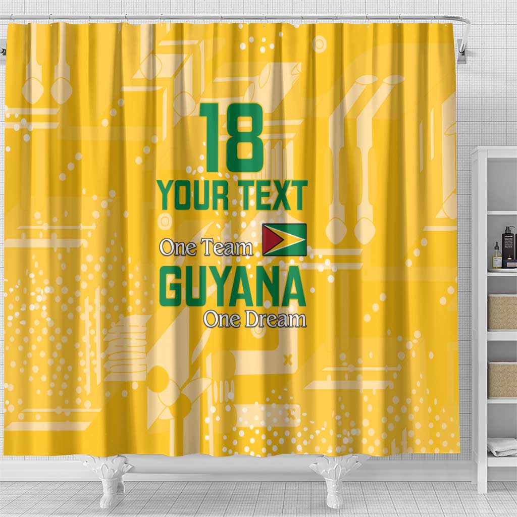 Custom Guyana Football Shower Curtain One Team One Game Yellow Version - Wonder Print Shop