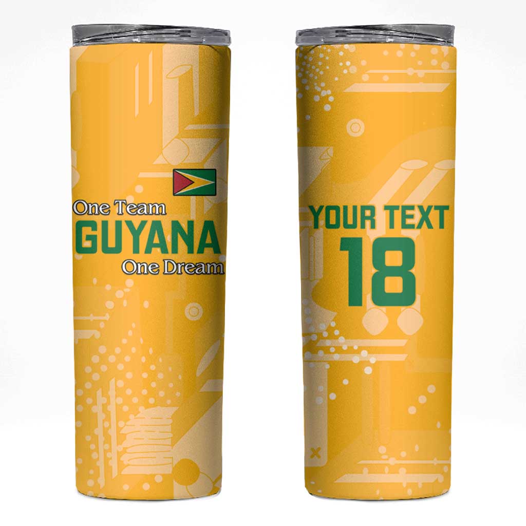 Custom Guyana Football Skinny Tumbler One Team One Game Yellow Version - Wonder Print Shop