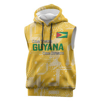 Custom Guyana Football Sleeveless Hoodie One Team One Game Yellow Version - Wonder Print Shop