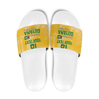 Custom Guyana Football Slide Sandals One Team One Game Yellow Version - Wonder Print Shop