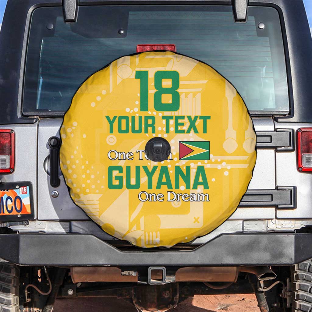 Custom Guyana Football Spare Tire Cover One Team One Game Yellow Version - Wonder Print Shop