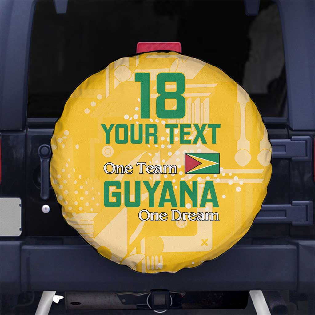 Custom Guyana Football Spare Tire Cover One Team One Game Yellow Version - Wonder Print Shop