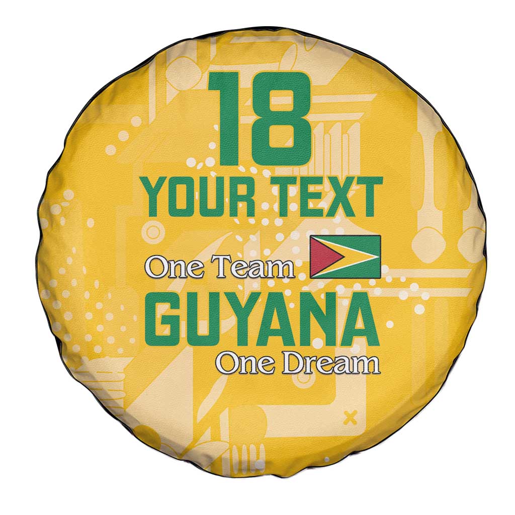 Custom Guyana Football Spare Tire Cover One Team One Game Yellow Version - Wonder Print Shop