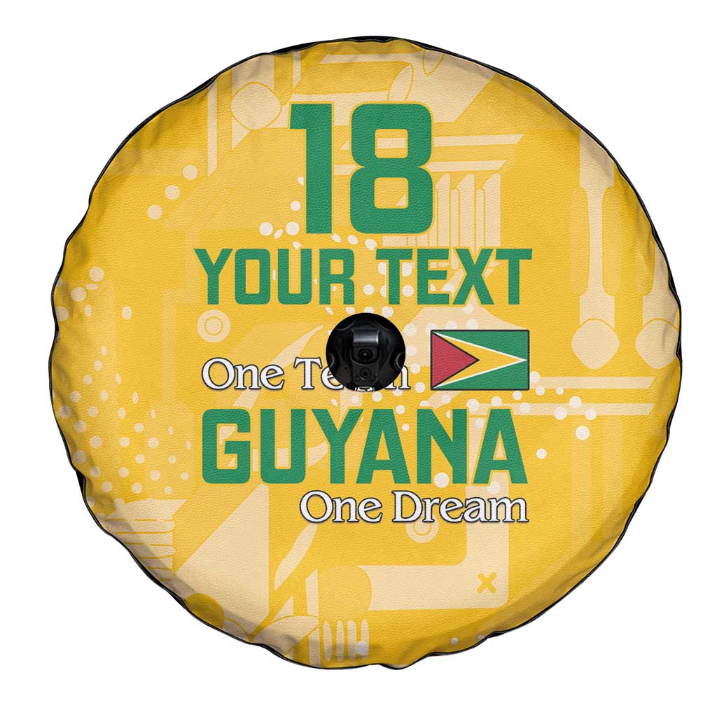 Custom Guyana Football Spare Tire Cover One Team One Game Yellow Version - Wonder Print Shop