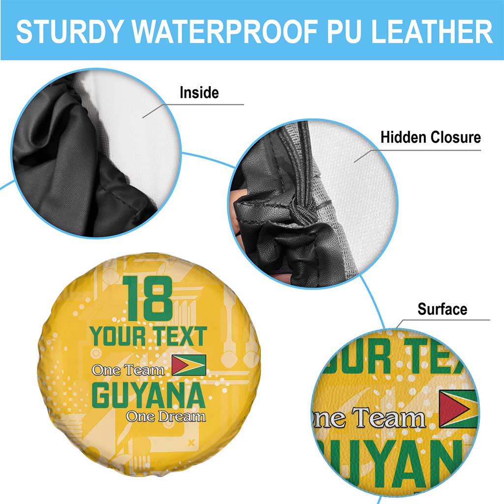 Custom Guyana Football Spare Tire Cover One Team One Game Yellow Version - Wonder Print Shop