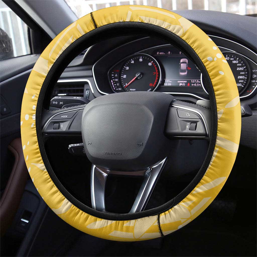 Guyana Football Steering Wheel Cover One Team One Game Yellow Version - Wonder Print Shop