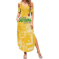 Custom Guyana Football Summer Maxi Dress One Team One Game Yellow Version - Wonder Print Shop