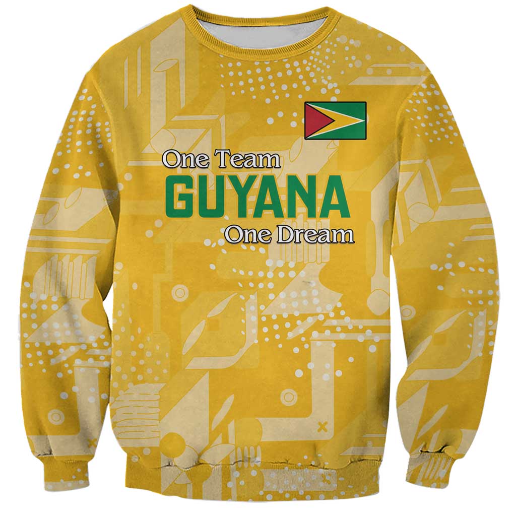 Custom Guyana Football Sweatshirt One Team One Game Yellow Version - Wonder Print Shop