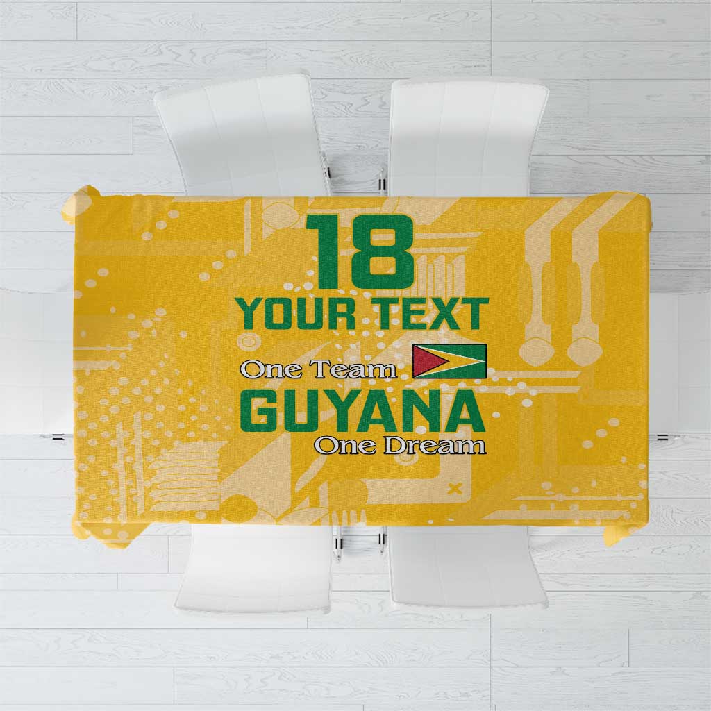 Custom Guyana Football Tablecloth One Team One Game Yellow Version - Wonder Print Shop
