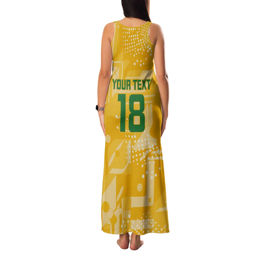 Custom Guyana Football Tank Maxi Dress One Team One Game Yellow Version - Wonder Print Shop