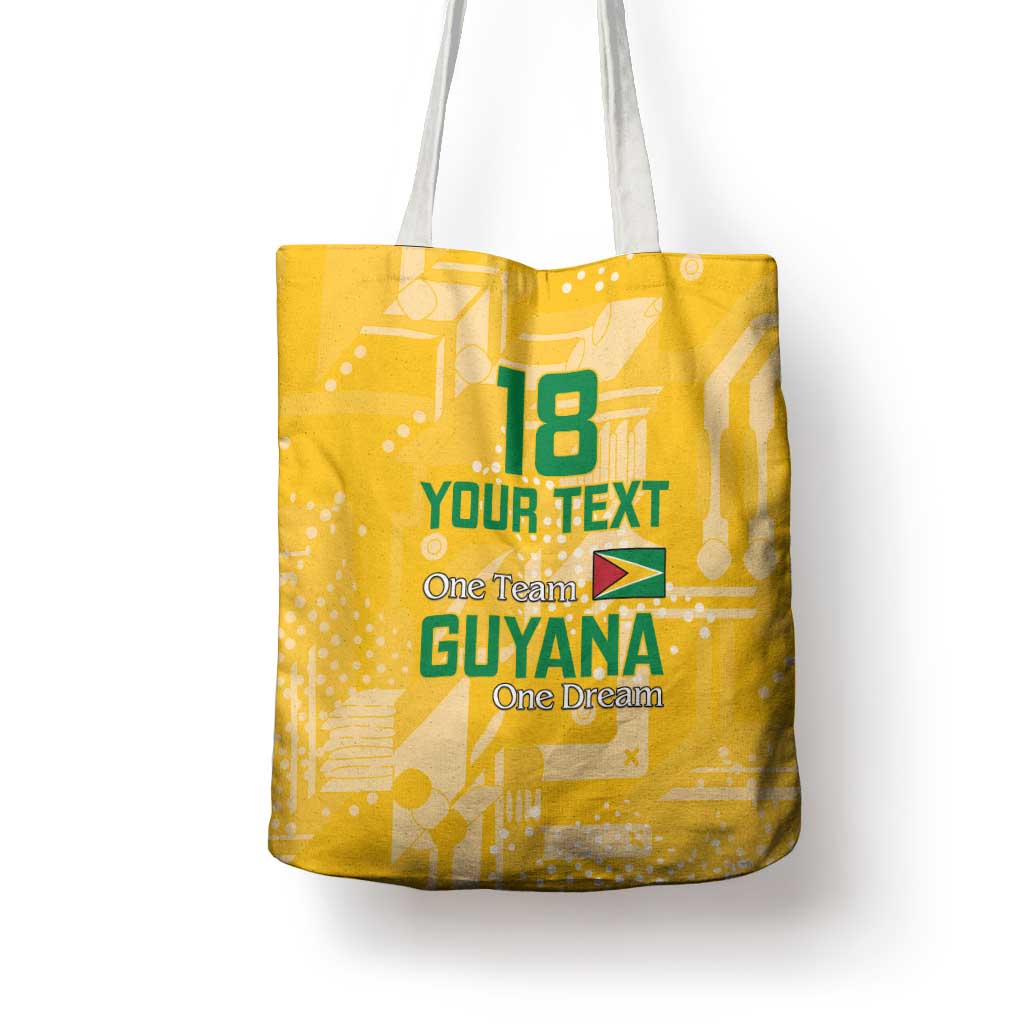 Custom Guyana Football Tote Bag One Team One Game Yellow Version - Wonder Print Shop