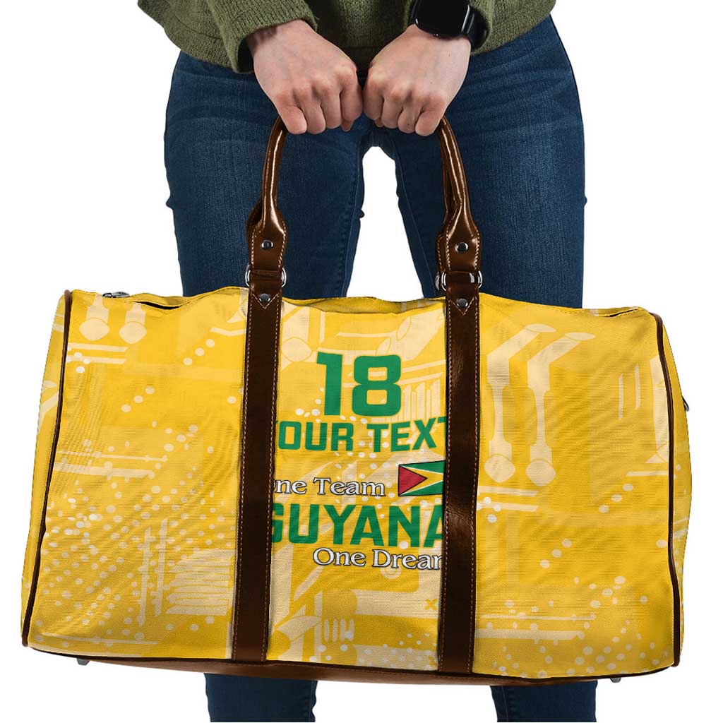Custom Guyana Football Travel Bag One Team One Game Yellow Version - Wonder Print Shop