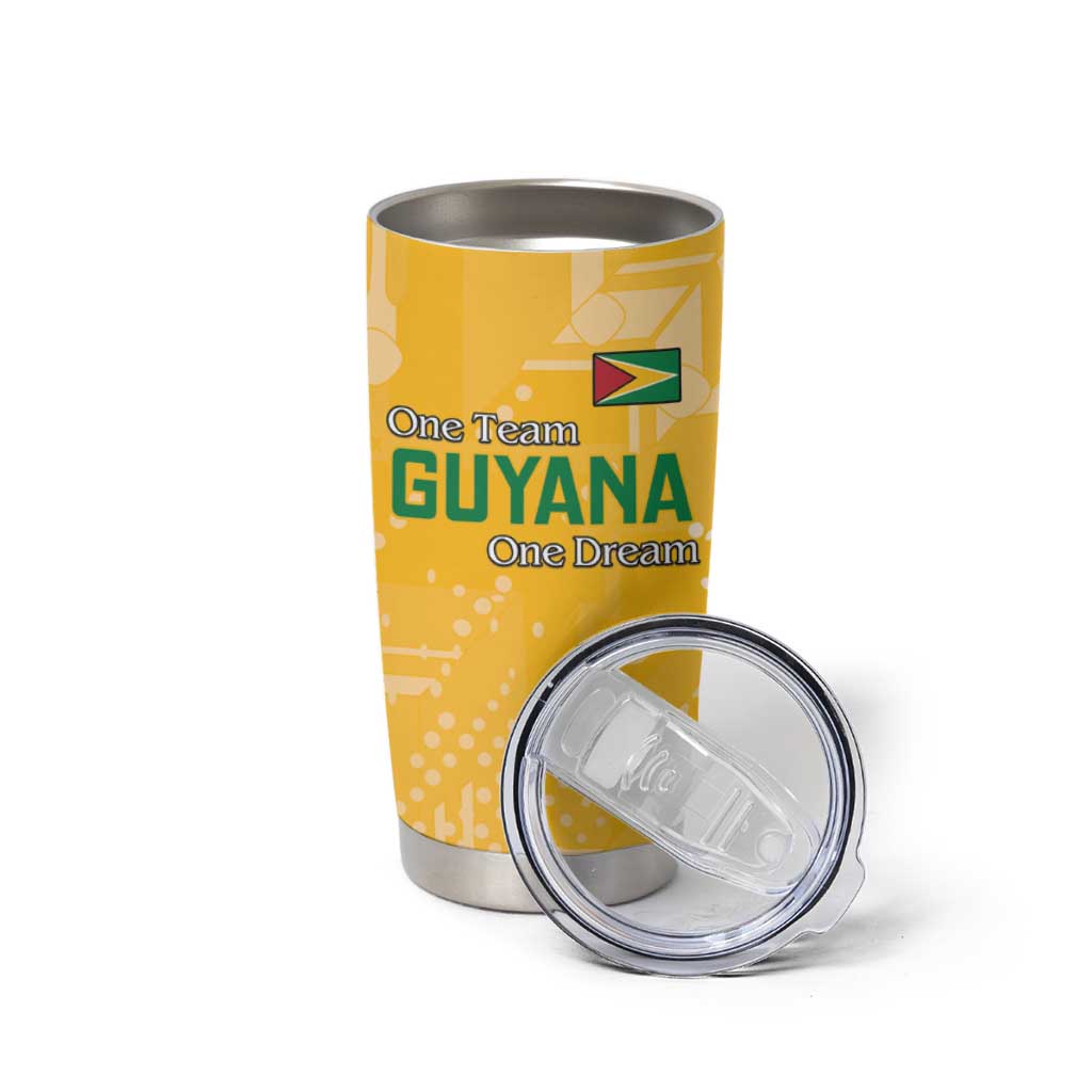 Custom Guyana Football Tumbler Cup One Team One Game Yellow Version - Wonder Print Shop