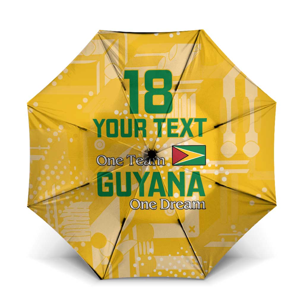 Custom Guyana Football Umbrella One Team One Game Yellow Version - Wonder Print Shop