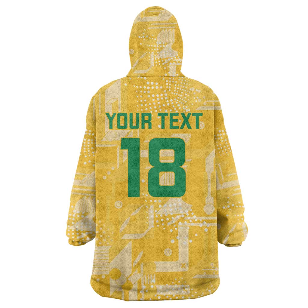 Custom Guyana Football Wearable Blanket Hoodie One Team One Game Yellow Version - Wonder Print Shop