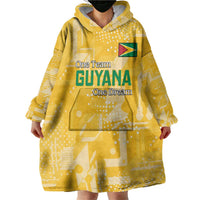 Custom Guyana Football Wearable Blanket Hoodie One Team One Game Yellow Version - Wonder Print Shop