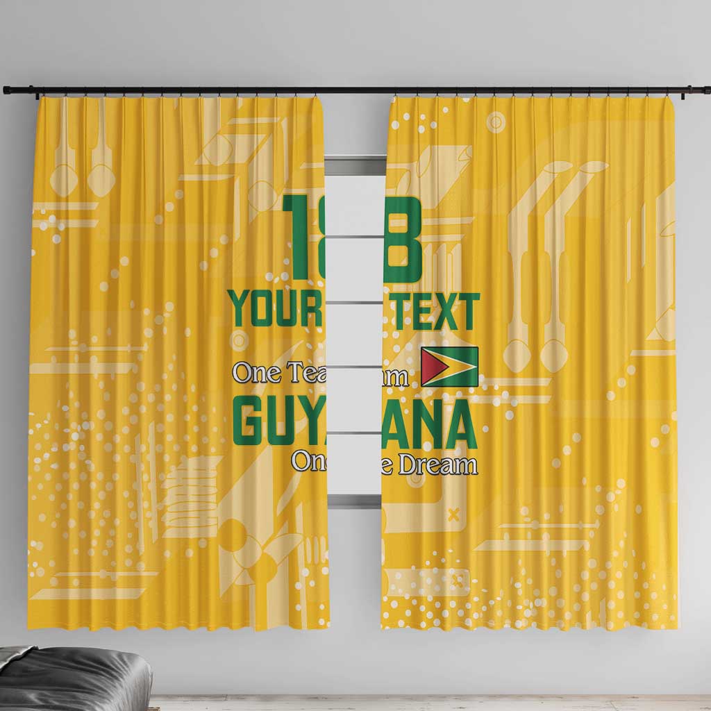 Custom Guyana Football Window Curtain One Team One Game Yellow Version - Wonder Print Shop