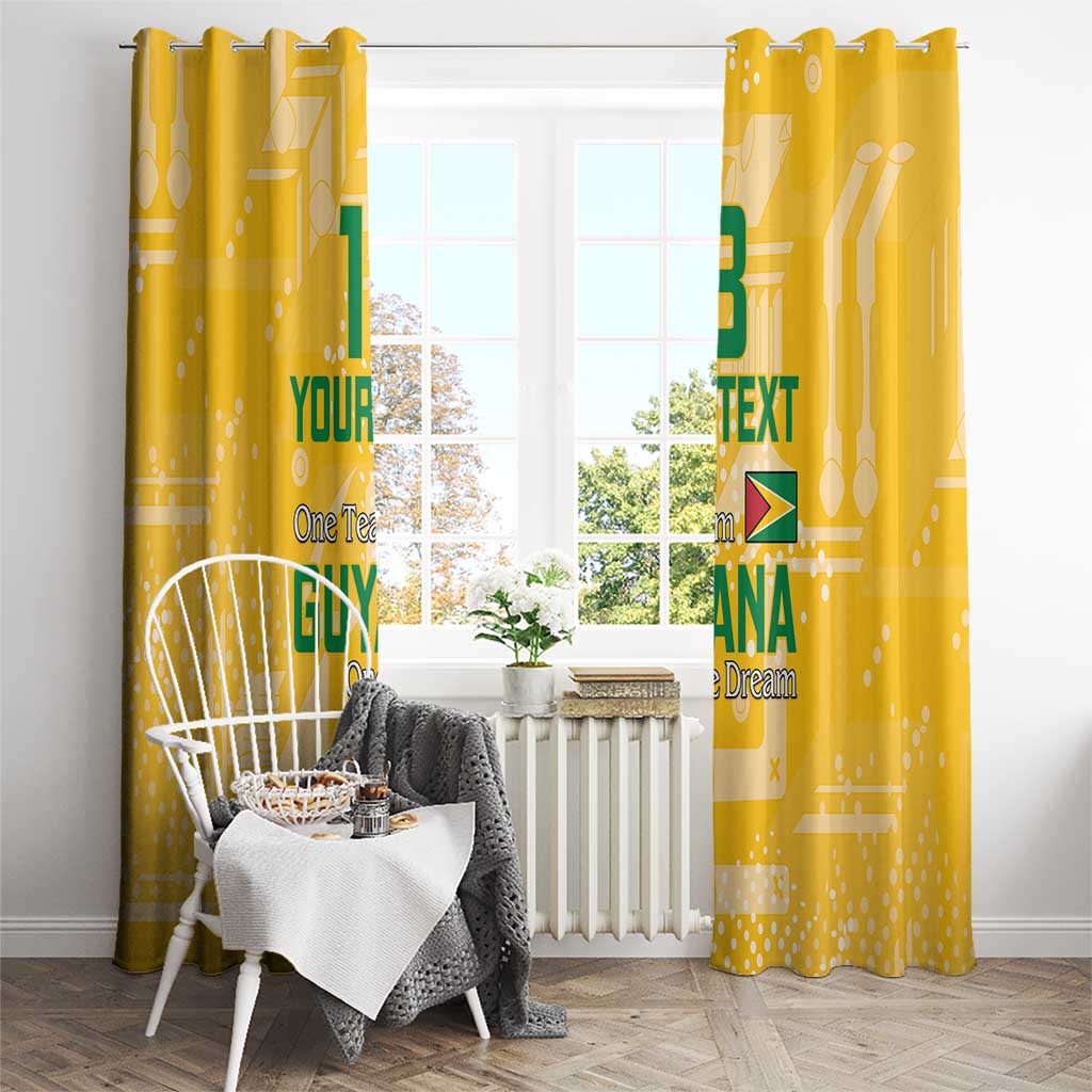 Custom Guyana Football Window Curtain One Team One Game Yellow Version - Wonder Print Shop